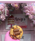 Galaxy caramel stuffed cookie